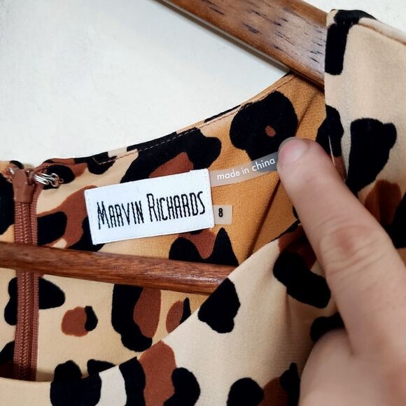 Marvin Richards Womens Cheetah Print Sheath Dress Size 8 - Picture 8 of 14